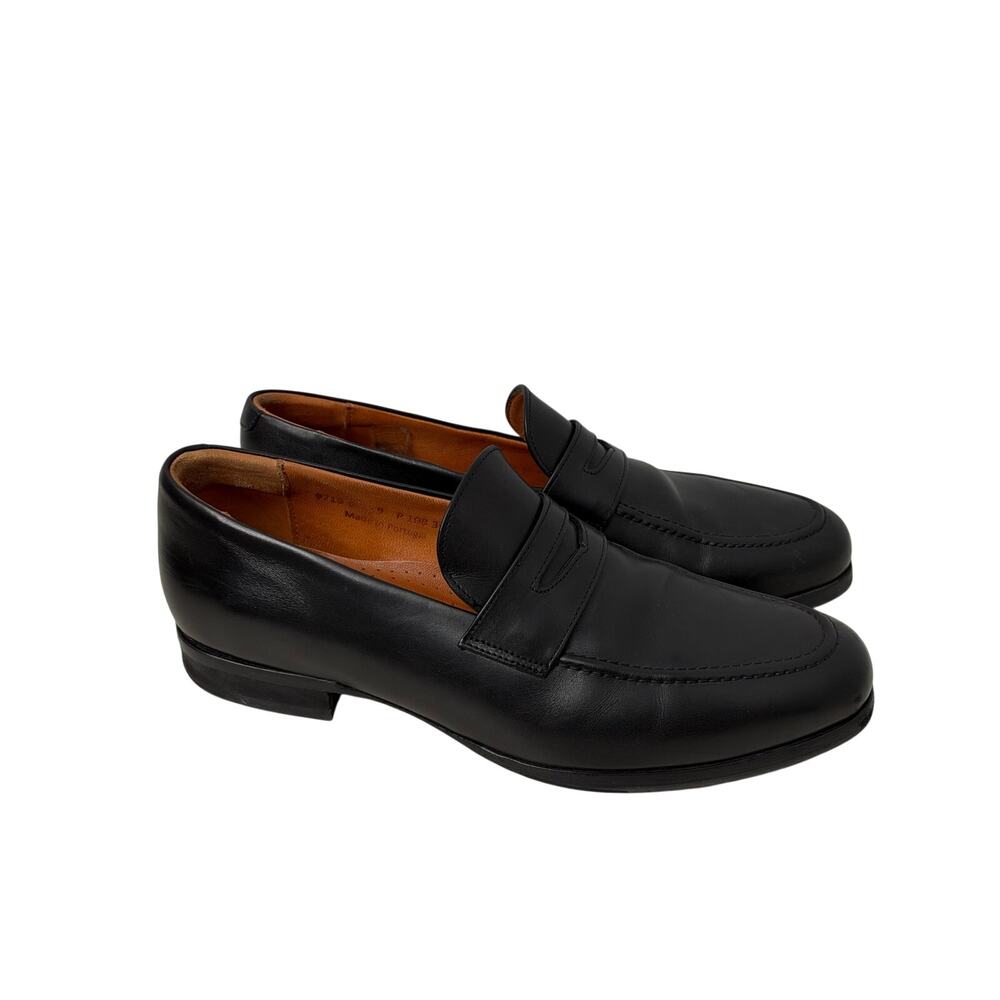 Wolf & Shepherd Ringer Penny Loafers Men's Size 9 Black Leather Portugal